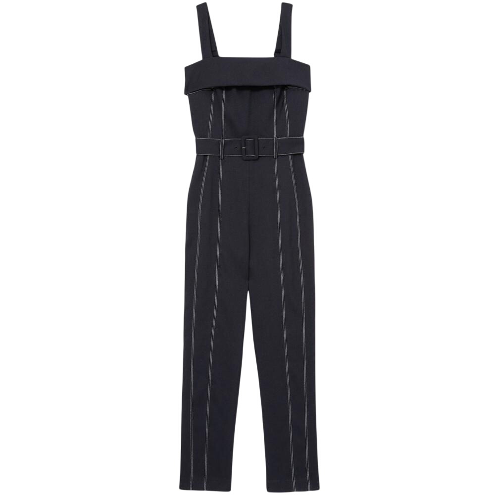 REISS FIANNA Contrast Stitch Structured Jumpsuit